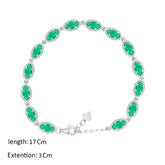 عصفور كريستال انسيال فضة تنس عيار 925 بتصميم ماركيز اخضر مرصع بالزركون